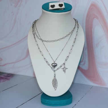 Cadena layering plateada