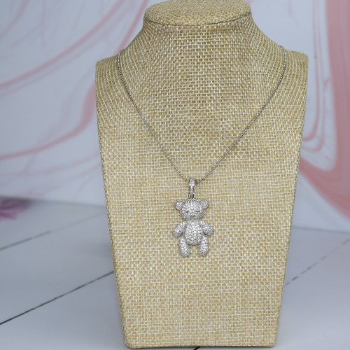 cadena plateada osito