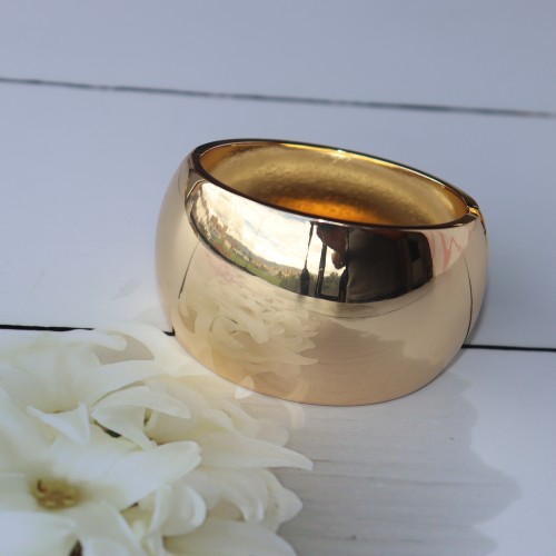 Pulsera Aro Lisa Gruesa Dorada