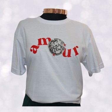 Camiseta oversized blanca estampada