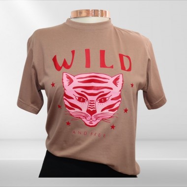 camiseta mocca estampada