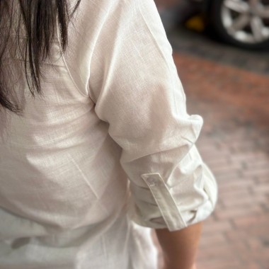 camisa lino casual mujer