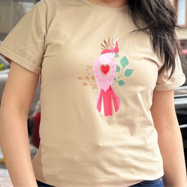 Camiseta guacamaya en tela fria mujer