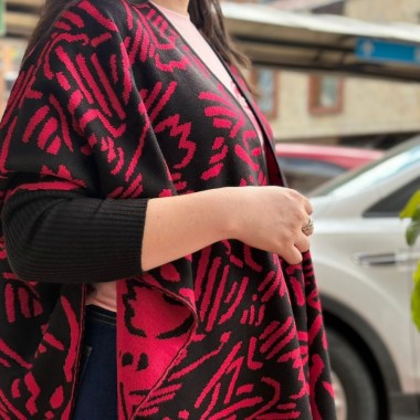 chal tejido rojo mujer