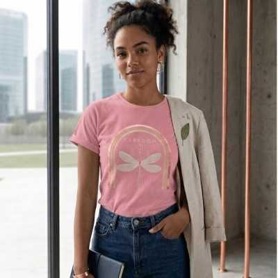 Camiseta algodón rosa