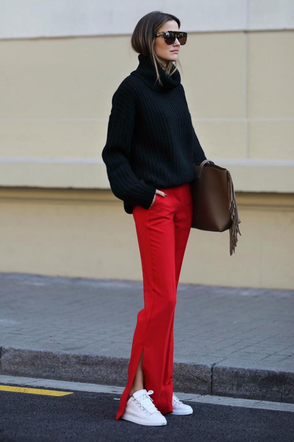 pantalon rojo casual